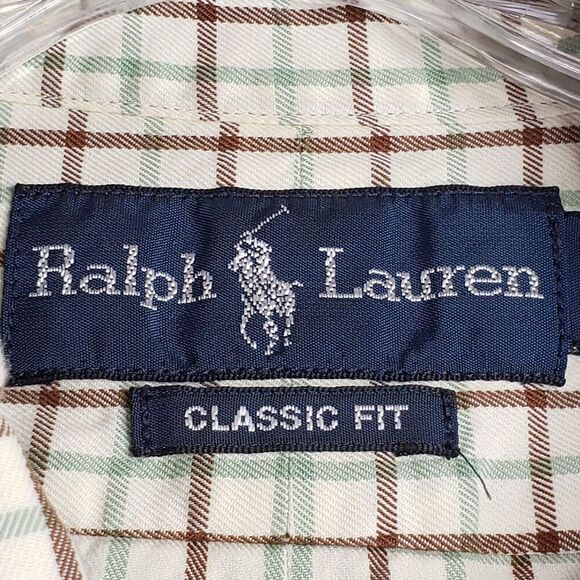 Polo Ralph Lauren Oxford Mens Large Multi Neutral Check LS Button Down Shirt - Picture 7 of 11